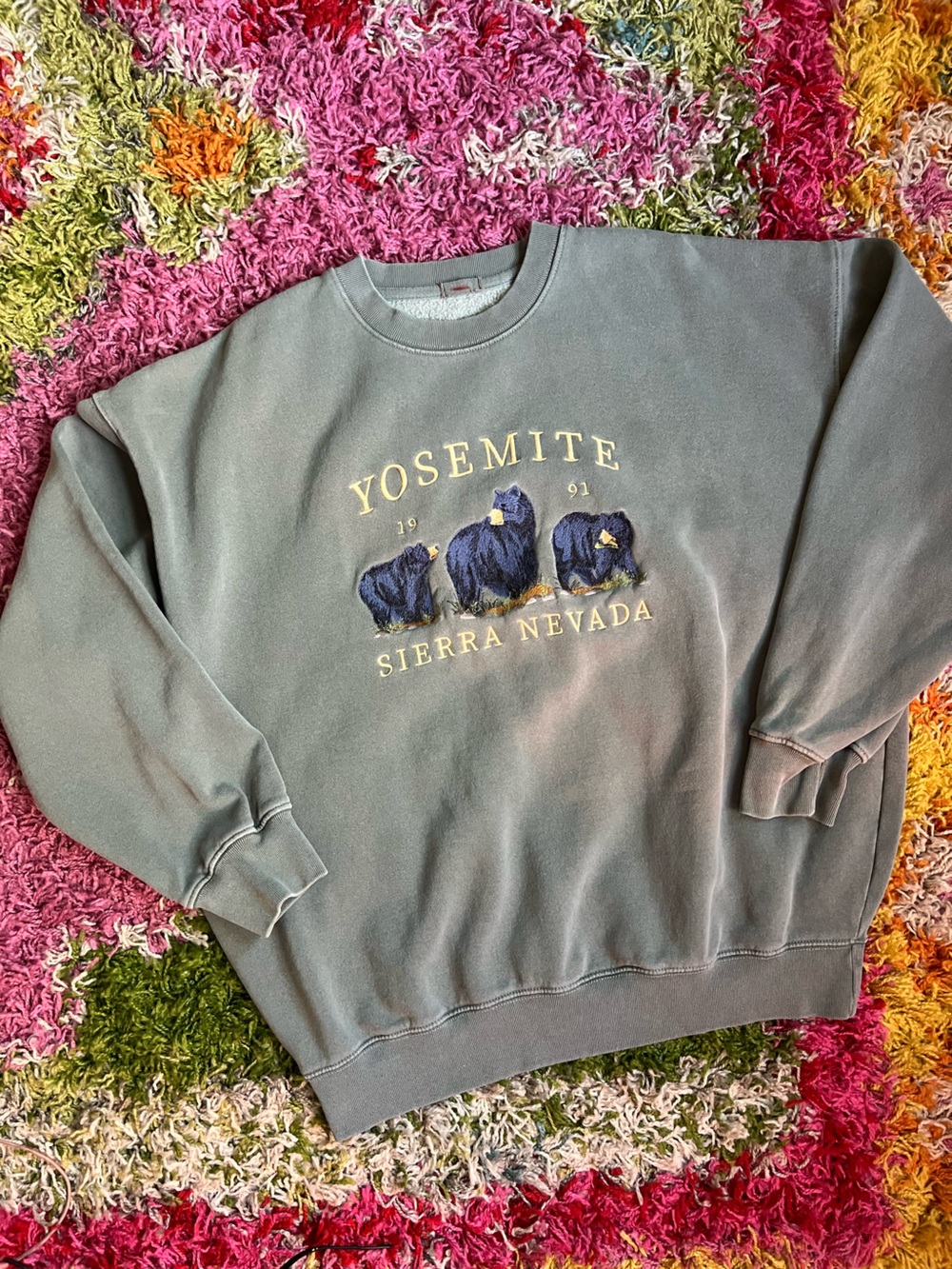 John Galt Olive Green Yosemite Sierra Nevada Crewneck